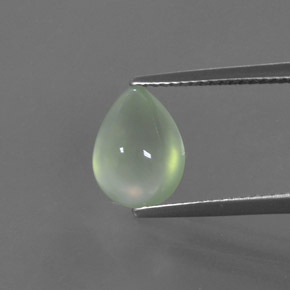 Prehnita verde natural 3,15ct, formato de pêra, transparente