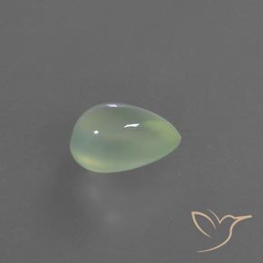 Prehnite Verde amarelado claro Natural 2.80ct, Formato de pêra, Transparente