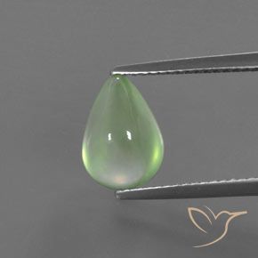 3.31ct Natural Verde médio Prehnite, Formato de pêra, Transparente