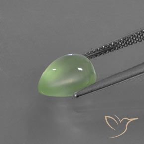 Prehnite Verde médio Natural 3.31ct, Formato de pêra, Transparente