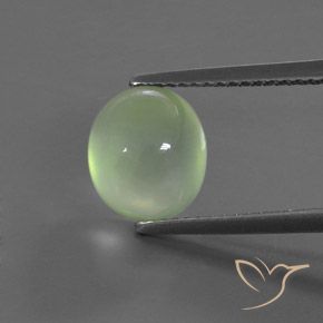3.91ct Natural Verde Limão Pálido Prehnite, oval, Transparente