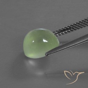 Prehnite Verde Limão Pálido Natural 3.91ct, oval, Transparente