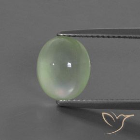 3.42ct Natural Verde amarelado claro Prehnite, oval, Transparente