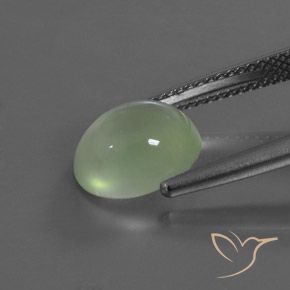 Prehnite Verde amarelado claro Natural 3.42ct, oval, Transparente