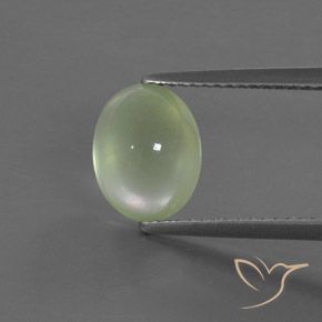 2.94ct Natural Verde pálido Prehnite, oval, Transparente