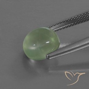 Prehnite Amarelo verde Natural 4.03ct, oval, Transparente