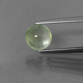 Prehnita verde natural 2,27ct, corte redondo, transparente