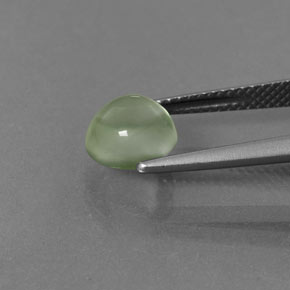 Prehnita verde natural 2,27ct, corte redondo, transparente