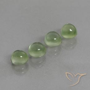6.22ctw Natural Amarelo verde Prehnite, Redondo, Transparente