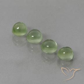 Pedras preciosas de Prehnite Amarelo verde natural de 6.22 ct, Redondo, Transparente