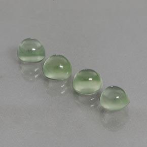 Pedras preciosas de prehnita verde natural de 5,65 ct, corte redondo, transparente