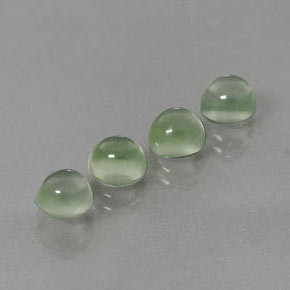 Pedras preciosas de prehnita verde natural de 5,65 ct, corte redondo, transparente