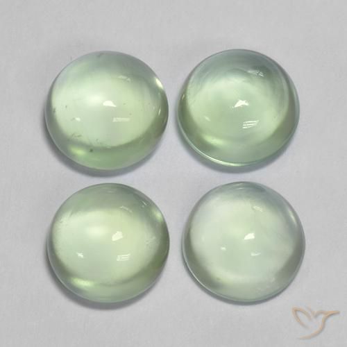 5.89ctw Natural Verde muito claro Prehnite, Redondo, Transparente