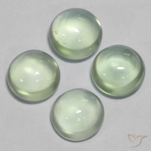 Pedras preciosas de Prehnite Verde muito claro natural de 5.89 ct, Redondo, Transparente