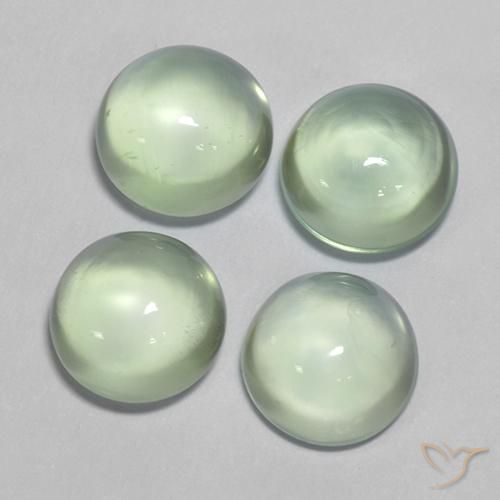 Pedras preciosas de Prehnite Verde muito claro natural de 5.89 ct, Redondo, Transparente