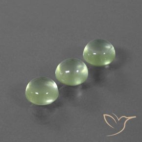 Pedras preciosas de Prehnite Amarelo Claro Verde natural de 4.55 ct, Redondo, Transparente