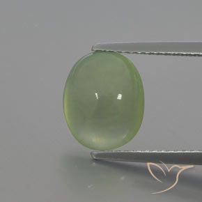 3.64ct Natural Verde médio Prehnite, oval, Transparente/Translúcido