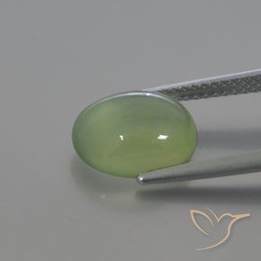 Prehnite Verde médio Natural 3.64ct, oval, Transparente/Translúcido