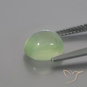 Prehnite Verde Limão Pálido Natural 2.89ct, oval, Transparente/Translúcido