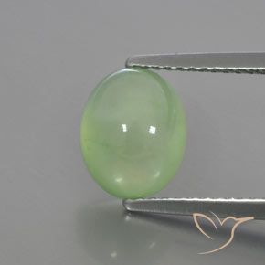 2.81ct Natural Verde Limão Pálido Prehnite, oval, Transparente/Translúcido