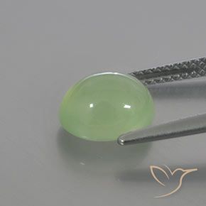 Prehnite Verde Limão Pálido Natural 2.81ct, oval, Transparente/Translúcido
