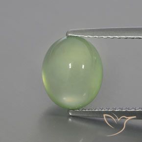 3.72ct Natural Verde Limão Pálido Prehnite, oval, Transparente/Translúcido