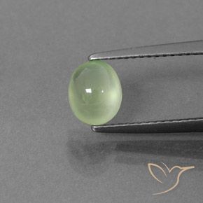 1.33ct Natural Amarelo verde Prehnite, oval, Transparente/Translúcido