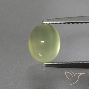 2.06ct Natural Pêra Pêra Verde Prehnite, oval, Transparente/Translúcido