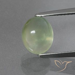 2.94ct Natural Verde pálido Prehnite, oval, Transparente