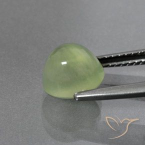 Prehnite Pêra Pêra Verde Natural 2.85ct, oval, Transparente/Translúcido