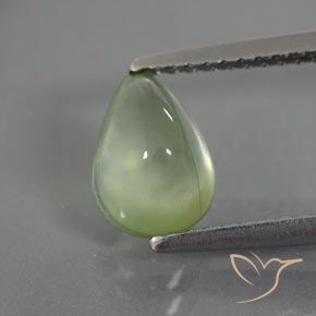 1.64ct Natural Pêra Pêra Verde Prehnite, Formato de pêra, Transparente/Translúcido