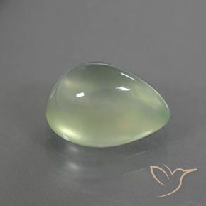 Prehnite Luz verde Natural 2.95ct, Formato de pêra, Transparente/Translúcido