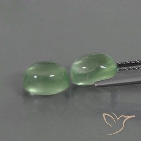 Pedras preciosas de Prehnite verde quente natural de 4.98 ct, oval, Transparente