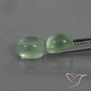 Pedras preciosas de Prehnite Luz verde natural de 4.82 ct, oval, Transparente
