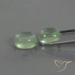 Pedras preciosas de Prehnite Luz verde natural de 4.03 ct, oval, Transparente