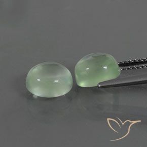 Pedras preciosas de Prehnite Verde muito claro natural de 4.73 ct, oval, Transparente