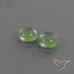 Pedras preciosas de Prehnite verde pêra natural de 2.86 ct, oval, Transparente
