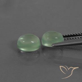Pedras preciosas de Prehnite Amarelo Claro Verde natural de 3.34 ct, oval, Transparente