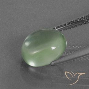 Prehnite Verde Pêra Claro Natural 3.17ct, oval, Transparente