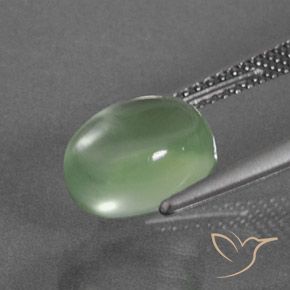 Prehnite Luz verde Natural 3.36ct, oval, Transparente