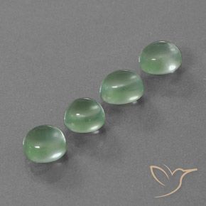 Pedras preciosas de Prehnite Luz verde natural de 8.41 ct, oval, Transparente