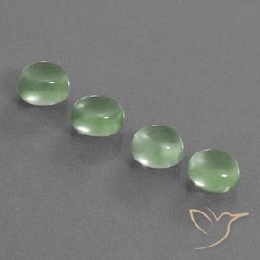 Pedras preciosas de Prehnite verde quente natural de 7.45 ct, oval, Transparente