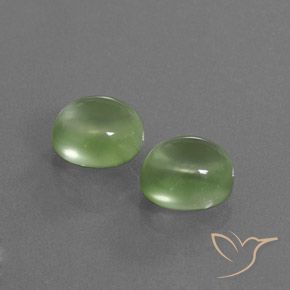 Pedras preciosas de Prehnite Verde Limão Pálido natural de 4.86 ct, oval, Transparente