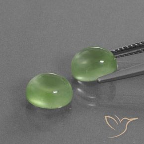 Pedras preciosas de Prehnite Verde Limão Pálido natural de 4.86 ct, oval, Transparente