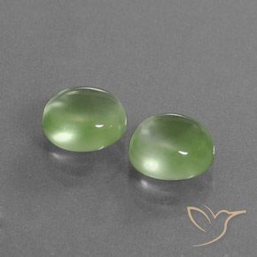 Pedras preciosas de Prehnite Verde amarelado natural de 5.02 ct, oval, Transparente