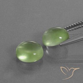 Pedras preciosas de Prehnite Verde amarelado natural de 5.02 ct, oval, Transparente