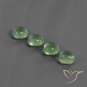 5.49ctw Natural verde pêra Prehnite, oval, Transparente