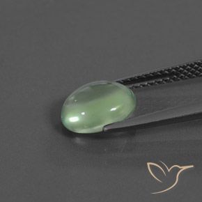 Prehnite Verde amarelado Natural 1.64ct, oval, Transparente