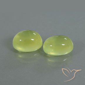 Pedras preciosas de Prehnite Amarelo limão claro natural de 5.62 ct, oval, Transparente/Translúcido