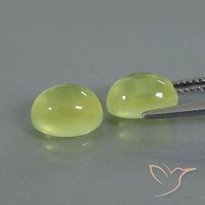Pedras preciosas de Prehnite Amarelo limão claro natural de 5.62 ct, oval, Transparente/Translúcido